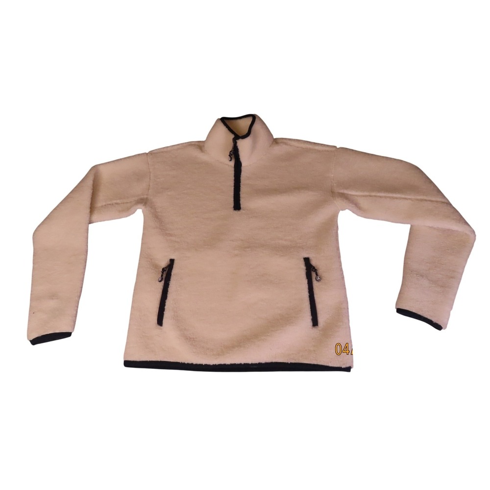Brooks Brothers Fleece Pullover Womens XS Cream Sherpa 1/4 Zip Excellent Cozy